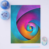 フローラモダン抽象芸術アートピンクブルーパターン#17 チラシ (シングル)