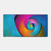 フローラモダン抽象芸術アートピンクブルーパターン#17 デスクマット (正面)