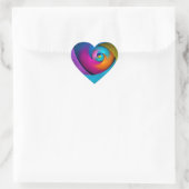フローラモダン抽象芸術アートピンクブルーパターン#17 ハートシール (バッグ)