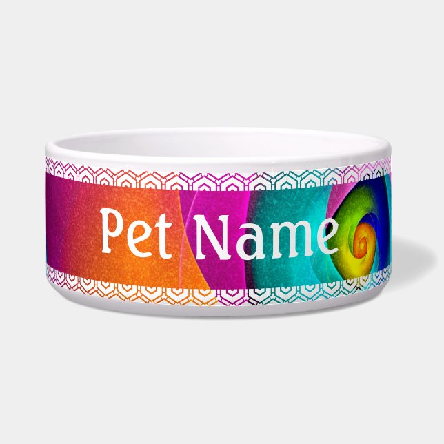 フローラモダン抽象芸術アートピンクブルーパターン#17 ボウル (正面)