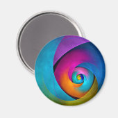 フローラモダン抽象芸術アートピンクブルーパターン#17 マグネット (正面/裏面)