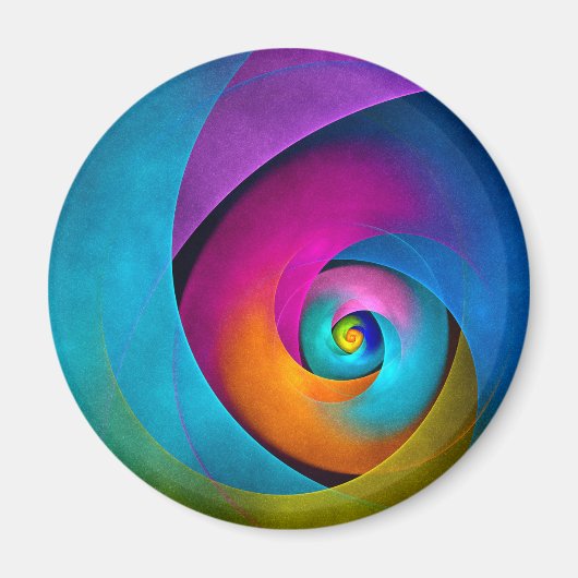 フローラモダン抽象芸術アートピンクブルーパターン#17 マグネット (正面)