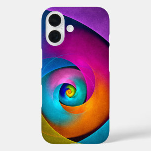 フローラモダン抽象芸術アートピンクブルーパターン#17 iPhone 16ケース