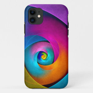 フローラモダン抽象芸術アートピンクブルーパターン#17 iPhone 11 ケース