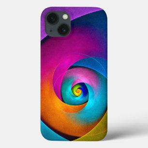 フローラモダン抽象芸術アートピンクブルーパターン#17 iPhone 13ケース