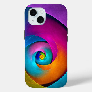 フローラモダン抽象芸術アートピンクブルーパターン#17 iPhone 15ケース