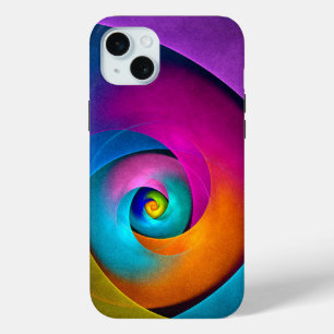 フローラモダン抽象芸術アートピンクブルーパターン#17 iPhone 15 MINIケース