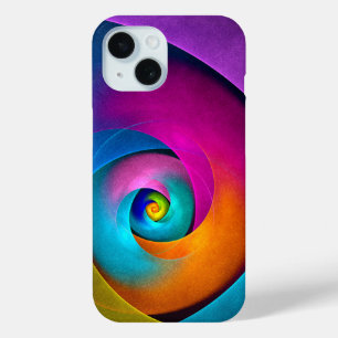 フローラモダン抽象芸術アートピンクブルーパターン#17 iPhone 15ケース