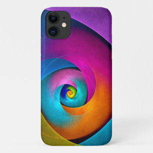 フローラモダン抽象芸術アートピンクブルーパターン#17 iPhone 11 ケース