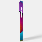 フローラモダン抽象芸術アートピンクブルーパターン#17 Case-Mate iPhoneケース (裏面 / 左)