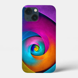 フローラモダン抽象芸術アートピンクブルーパターン#17 iPhone 13 MINIケース