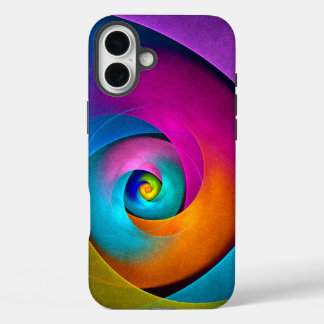 フローラモダン抽象芸術アートピンクブルーパターン#17 iPhone 16 PLUSケース