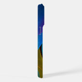 フローラモダン抽象芸術アートピンクブルーパターン#17 iPhoneケース (右側面)