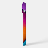 フローラモダン抽象芸術アートピンクブルーパターン#17 iPhoneケース (左側面)