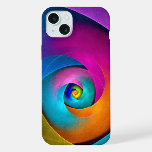 フローラモダン抽象芸術アートピンクブルーパターン#17 iPhone 15 PLUSケース