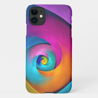 フローラモダン抽象芸術アートピンクブルーパターン#17 iPhone 11ケース