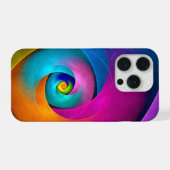 フローラモダン抽象芸術アートピンクブルーパターン#17 iPhoneケース (裏面横)