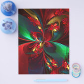 フローラモダン抽象芸術アートレッドグリーンパターン#11 チラシ (シングル)