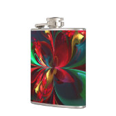 フローラモダン抽象芸術アートレッドグリーンパターン#11 フラスク (左)