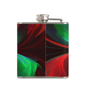 フローラモダン抽象芸術アートレッドグリーンパターン#11 フラスク (裏面)