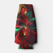 フローラモダン抽象芸術アートレッドグリーンパターン#11 ボトルクーラー (正面)