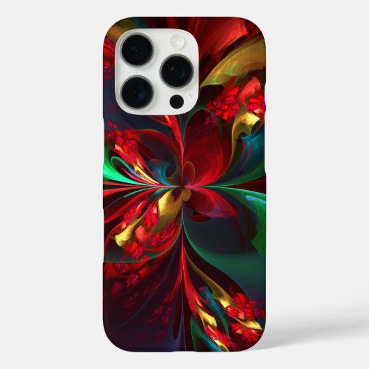 フローラモダン抽象芸術アートレッドグリーンパターン#11 Case-Mate iPhoneケース (裏面)