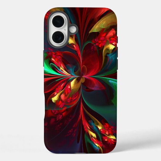 フローラモダン抽象芸術アートレッドグリーンパターン#11 Case-Mate iPhoneケース (裏面)