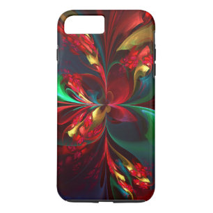 フローラモダン抽象芸術アートレッドグリーンパターン#11 iPhone 8 PLUS/7 PLUSケース