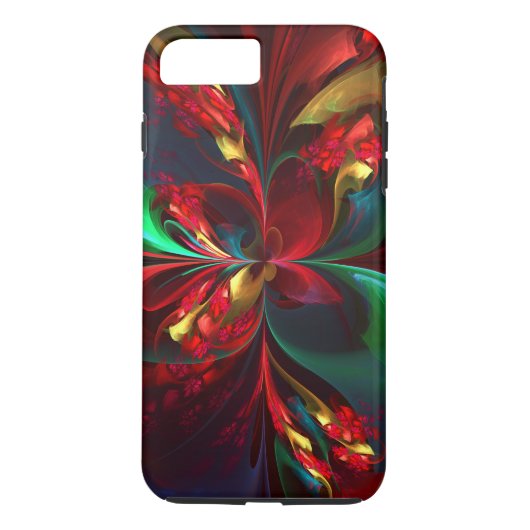 フローラモダン抽象芸術アートレッドグリーンパターン#11 Case-Mate iPhoneケース (裏面)