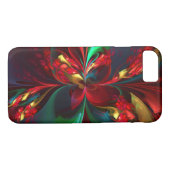 フローラモダン抽象芸術アートレッドグリーンパターン#11 Case-Mate iPhoneケース (裏面(横))