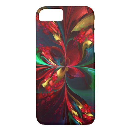 フローラモダン抽象芸術アートレッドグリーンパターン#11 Case-Mate iPhoneケース (裏面)