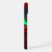 フローラモダン抽象芸術アートレッドグリーンパターン#11 iPhoneケース (右側面)