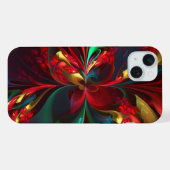 フローラモダン抽象芸術アートレッドグリーンパターン#11 iPhoneケース (裏面横)