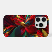 フローラモダン抽象芸術アートレッドグリーンパターン#11 iPhoneケース (裏面横)