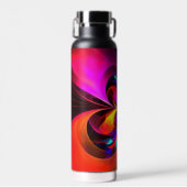 フローラモダン抽象芸術アートレッドブルーパターン#07 ウォーターボトル (正面)