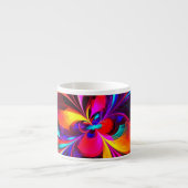 フローラモダン抽象芸術アートレッドブルーパターン#07 エスプレッソカップ (正面)