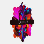 フローラモダン抽象芸術アートレッドブルーパターン#07 オーナメントカード (右)