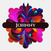 フローラモダン抽象芸術アートレッドブルーパターン#07 オーナメントカード (裏面)