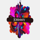 フローラモダン抽象芸術アートレッドブルーパターン#07 オーナメントカード (左)