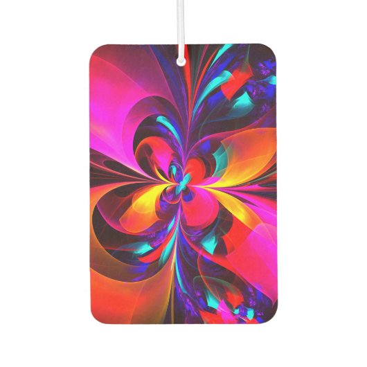 フローラモダン抽象芸術アートレッドブルーパターン#07 カーエアーフレッシュナー (正面)