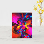 フローラモダン抽象芸術アートレッドブルーパターン#07 カード (黄色い花)