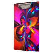 フローラモダン抽象芸術アートレッドブルーパターン#07 クリップボード (左)