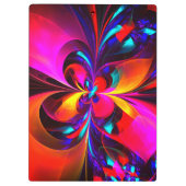 フローラモダン抽象芸術アートレッドブルーパターン#07 クリップボード (裏面)