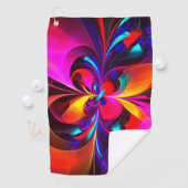 フローラモダン抽象芸術アートレッドブルーパターン#07 ゴルフタオル (インサイチュ)