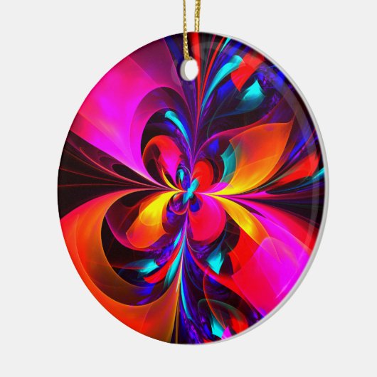 フローラモダン抽象芸術アートレッドブルーパターン#07 セラミックオーナメント (左)