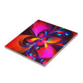 フローラモダン抽象芸術アートレッドブルーパターン#07 タイル (側面)