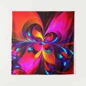 フローラモダン抽象芸術アートレッドブルーパターン#07 タペストリー (正面(横))