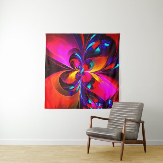 フローラモダン抽象芸術アートレッドブルーパターン#07 タペストリー (インサイチュ)