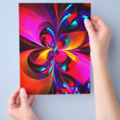 フローラモダン抽象芸術アートレッドブルーパターン#07 チラシ (手)