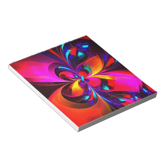 フローラモダン抽象芸術アートレッドブルーパターン#07 ノートパッド (アングル)